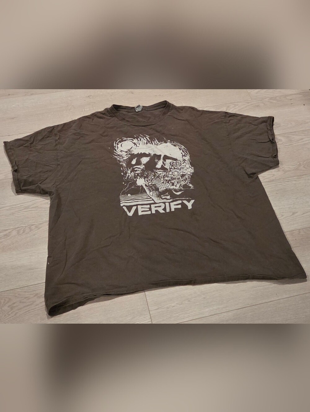 Verify Montreal Powerviolence Band Graphic Crewneck T-Shirt